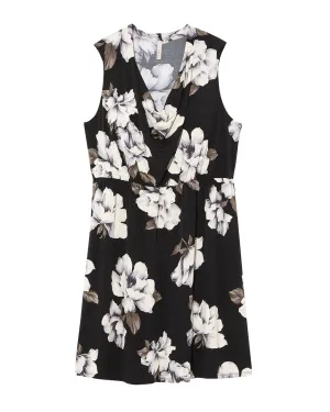Albizia Cowl Neck Dress | Black / White