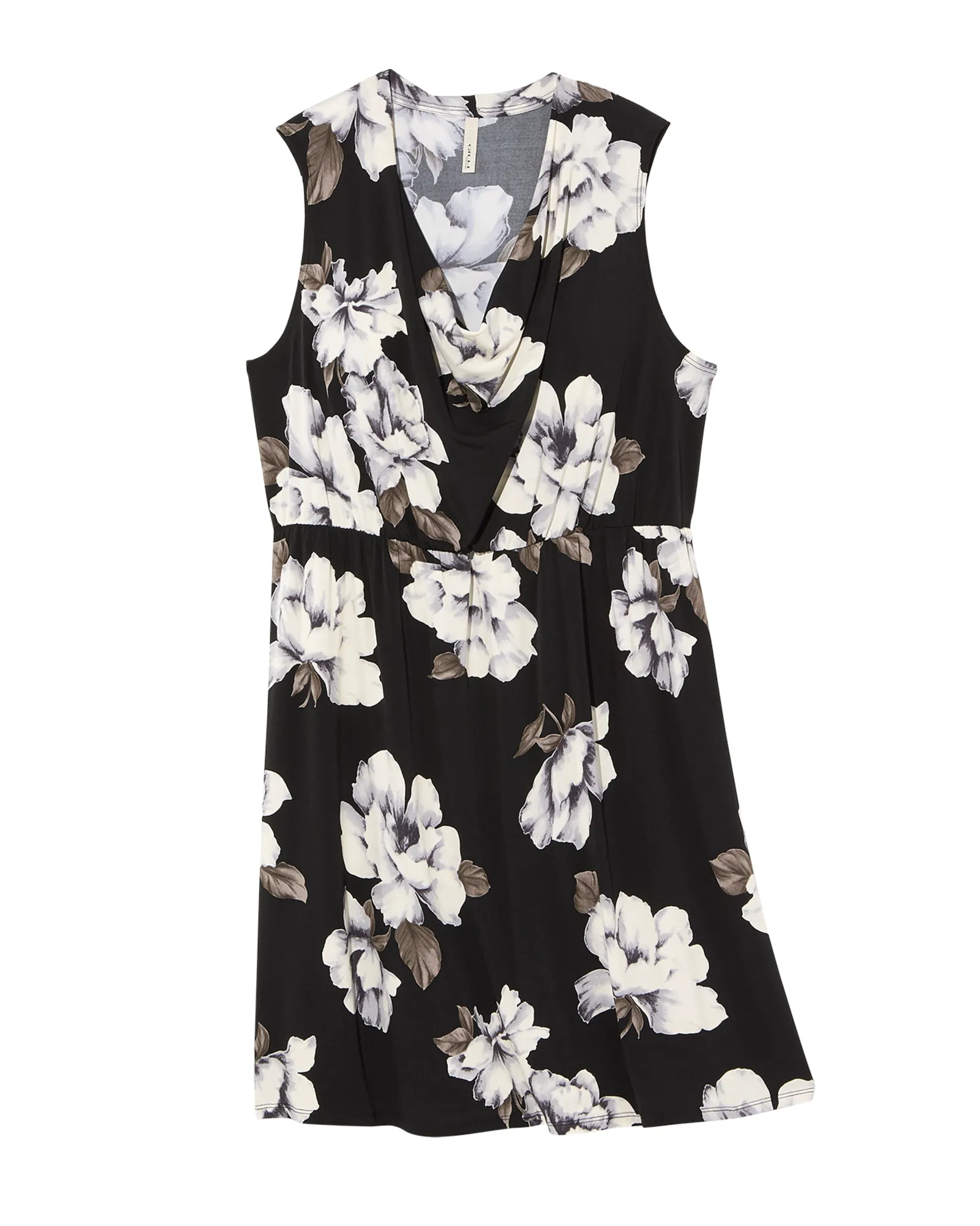 Albizia Cowl Neck Dress | Black / White