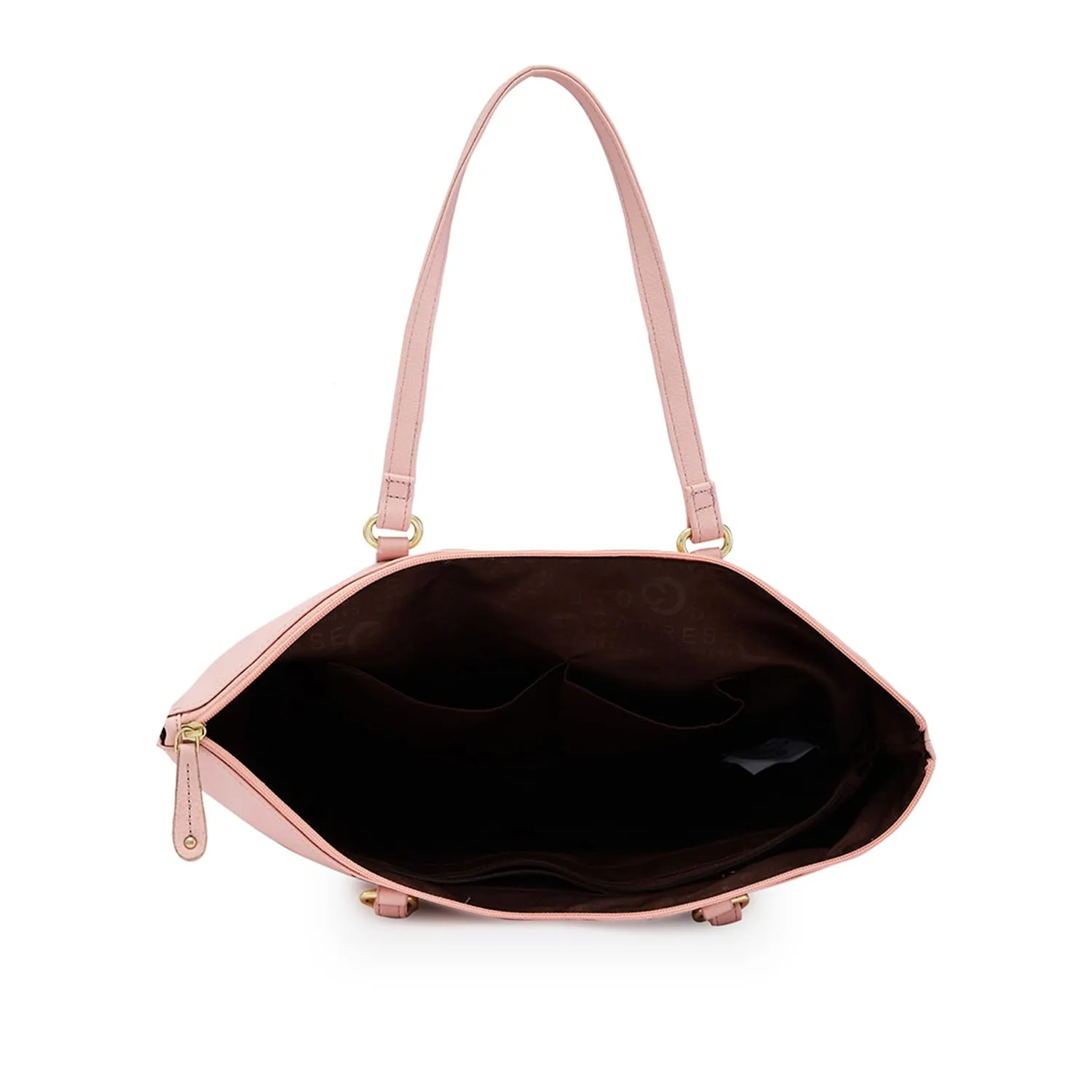 Caprese Ivy Tote Bag, Large-Peach | Stylish Handbag for Women | Spacious, Versatile Office & Daily Essentials Tote | Top Zip Closure