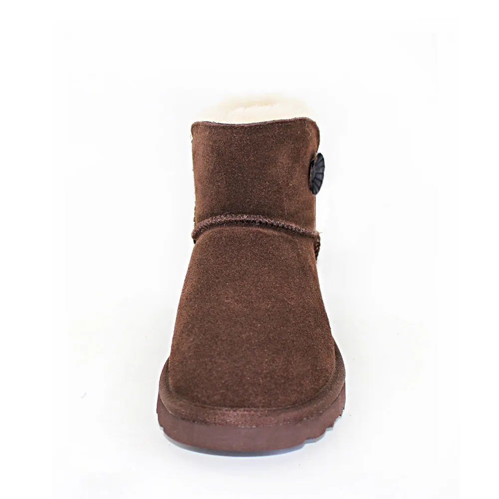 Crystal Button Ugg Boot - Chocolate