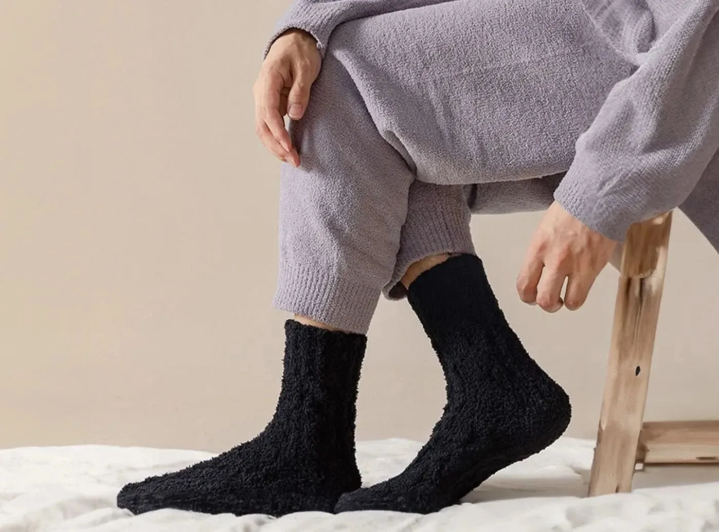 FitVille Unisex Cozy Fuzzy Socks 3-Pair Bundle