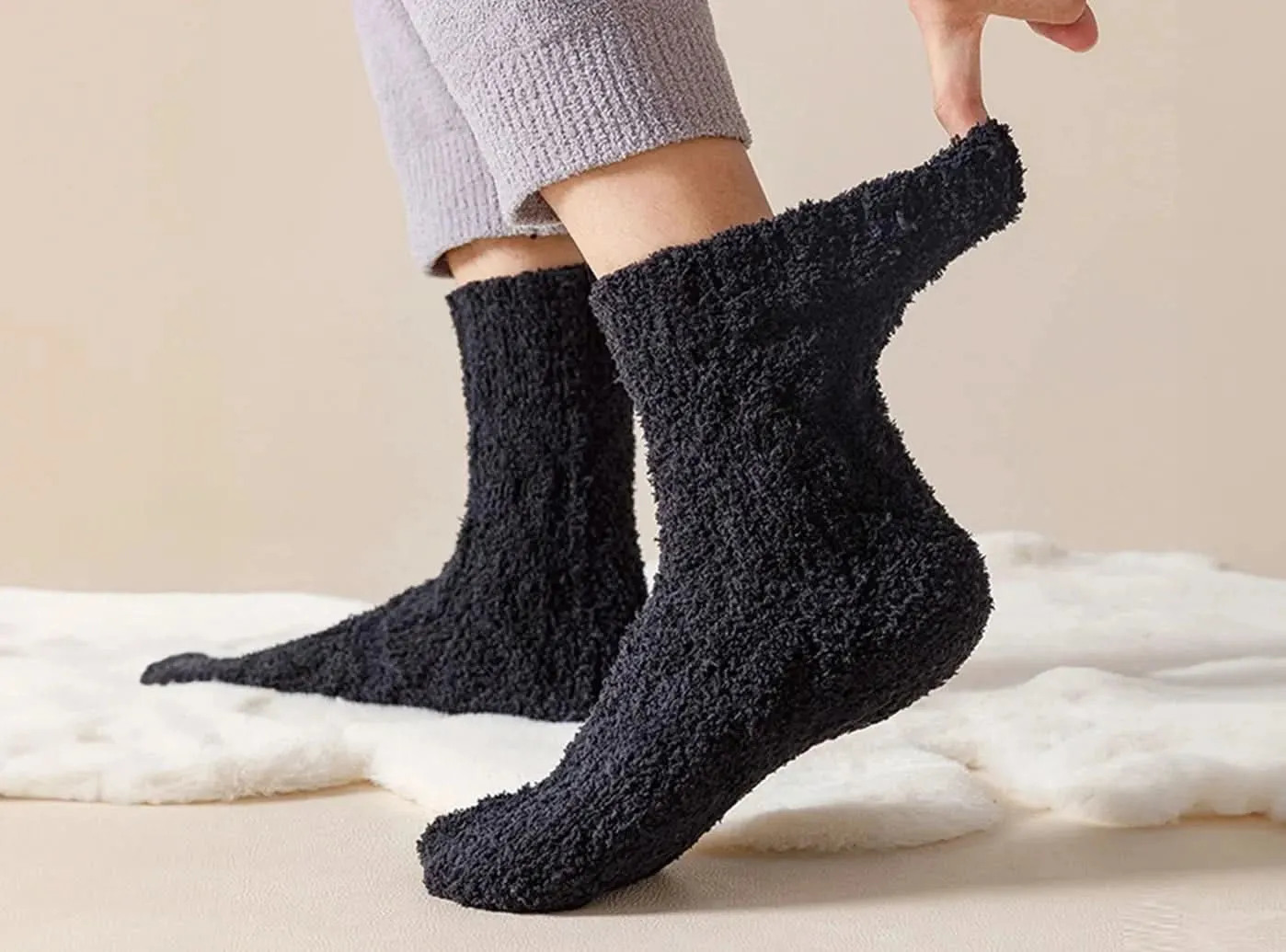 FitVille Unisex Cozy Fuzzy Socks 3-Pair Bundle
