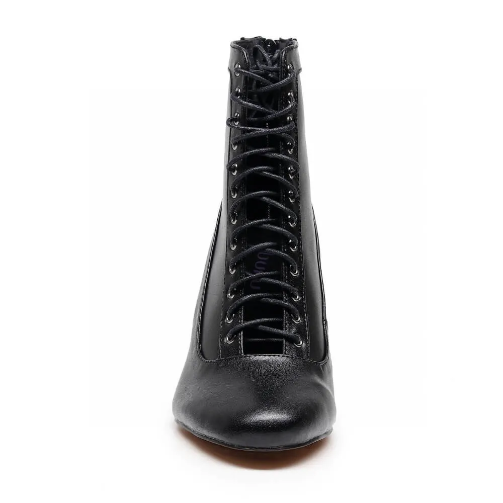 Ladijay Wide Fit - Black Vegan Leather - Street Sole