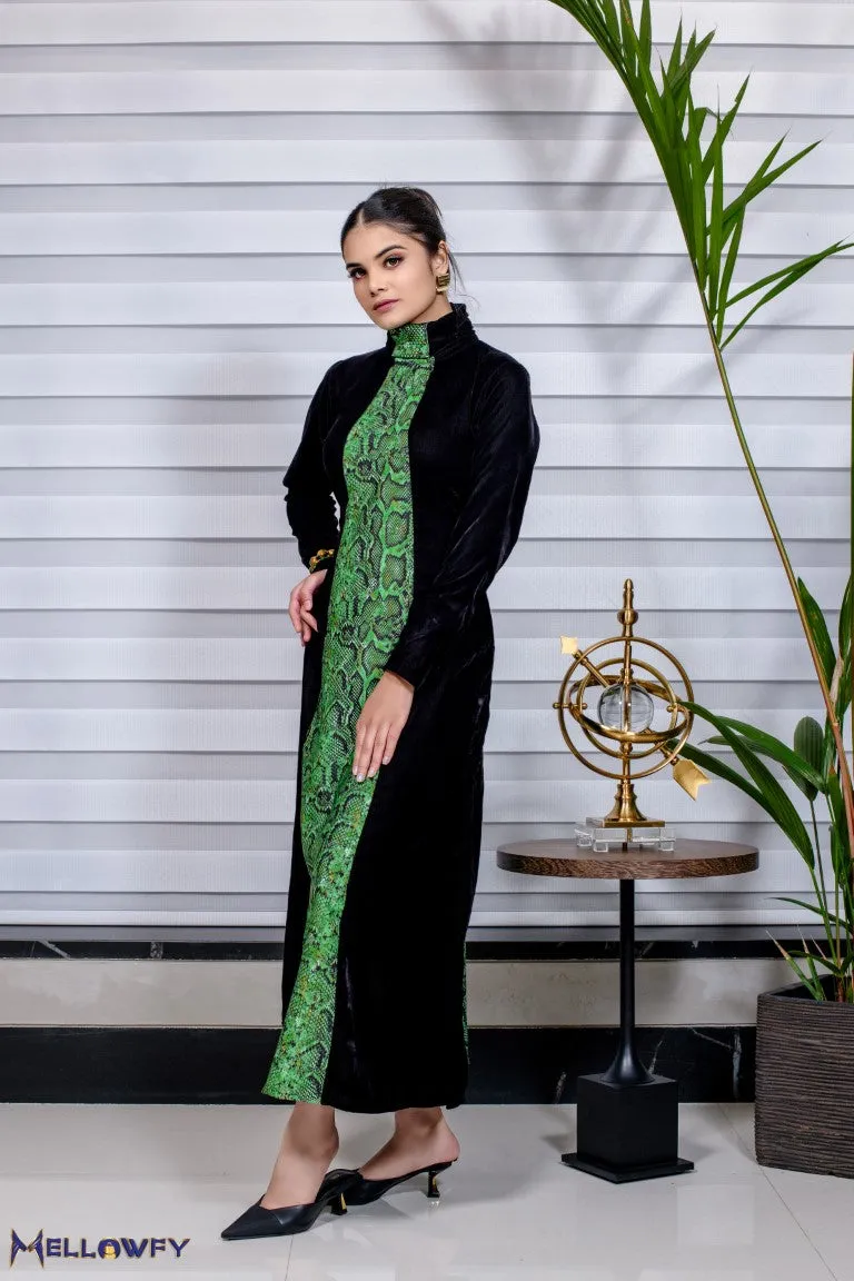 Long Snake Print Dress