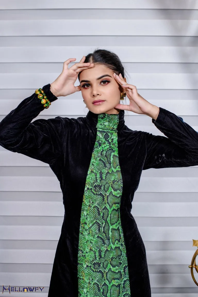Long Snake Print Dress