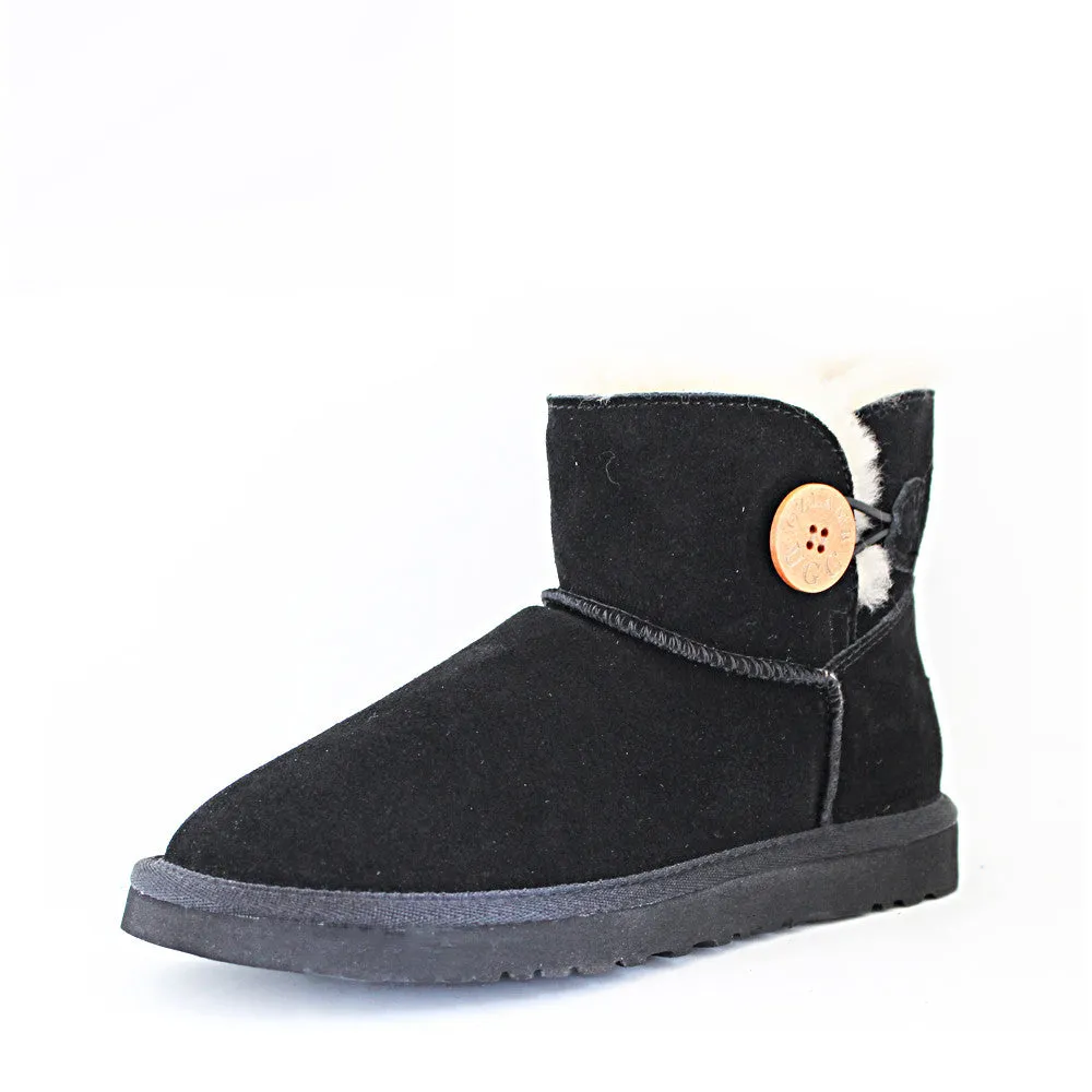 One Button Ugg Boot - Black