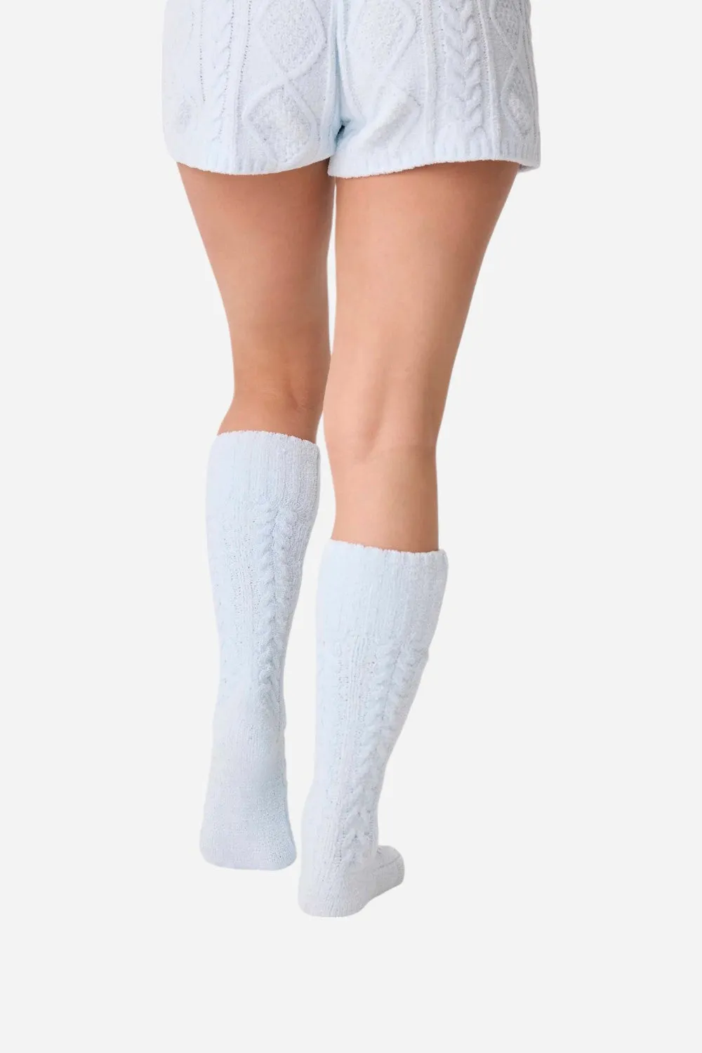 PJ Salvage Socks Cable Crew Blue Air