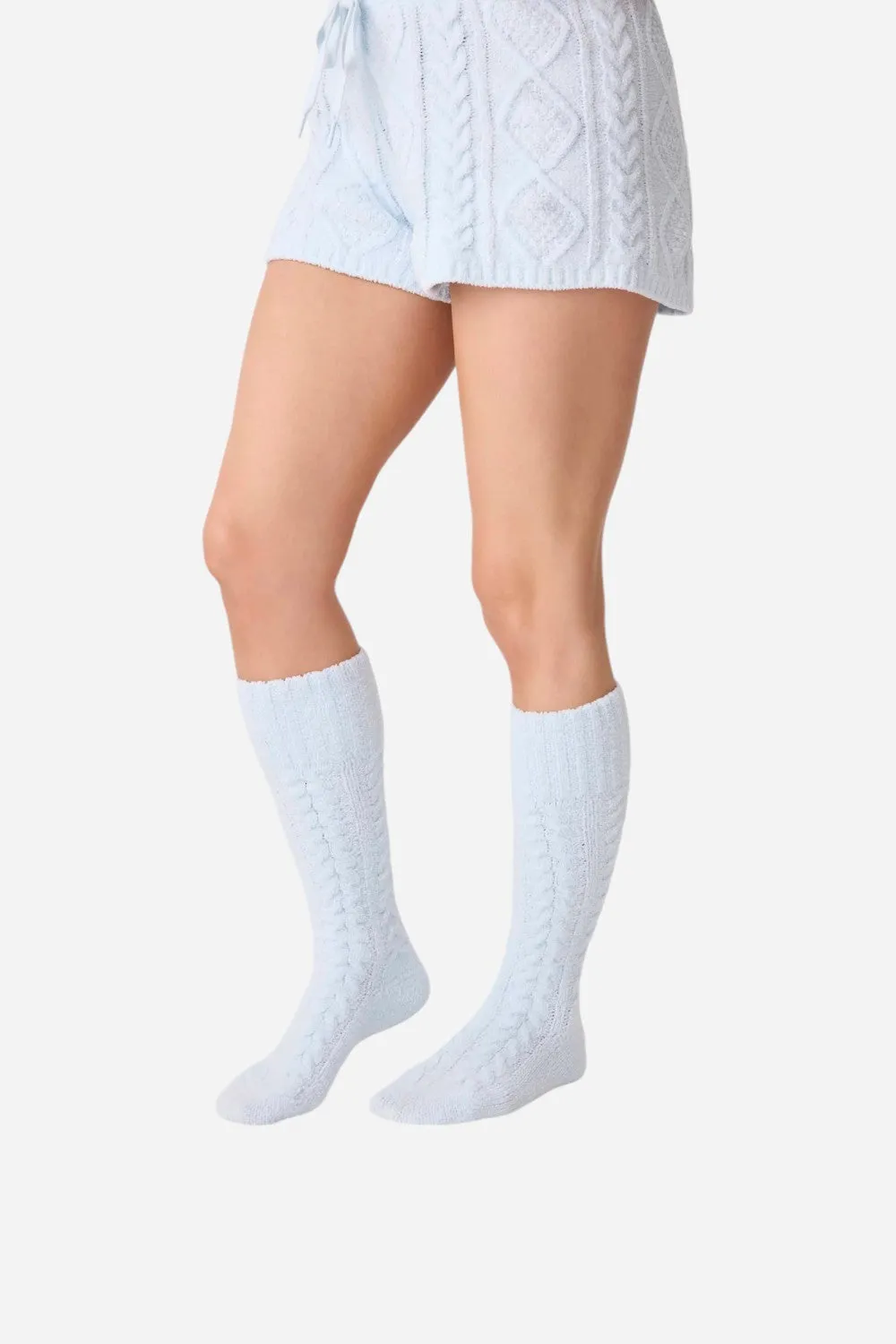 PJ Salvage Socks Cable Crew Blue Air