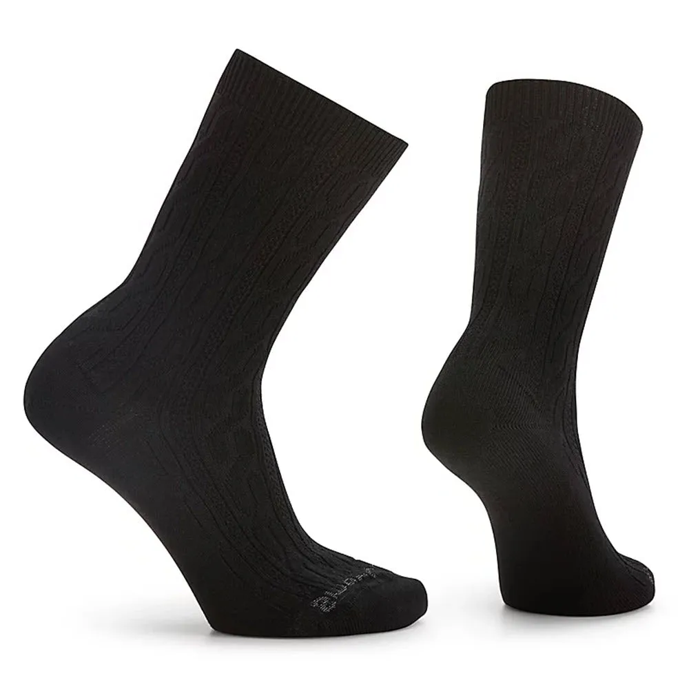 SMARTWOOL EVERYDAY CABLE CREW SOCKS BLACK - WOMENS