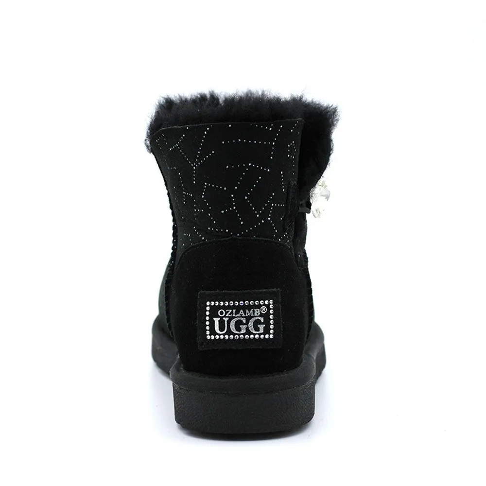 Starsky Crystal Short Ugg Boot - Black