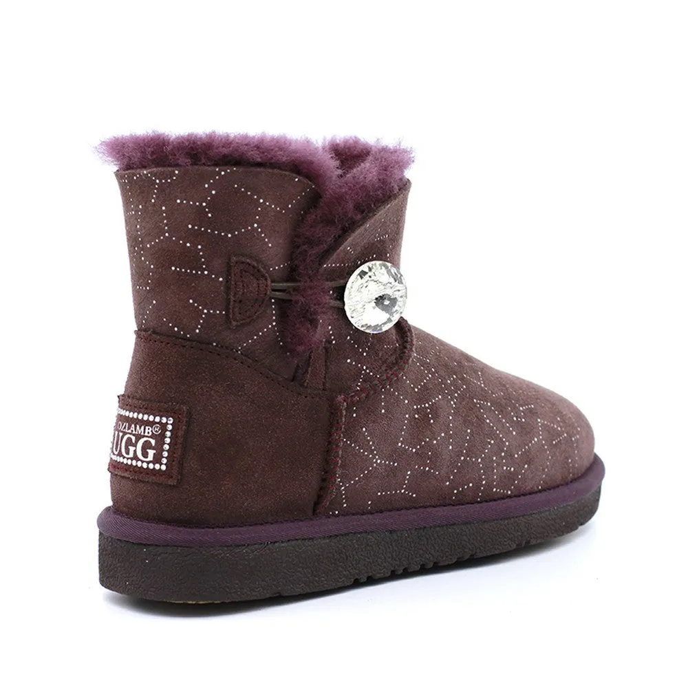 Starsky Crystal Short Ugg Boot - Wine Red