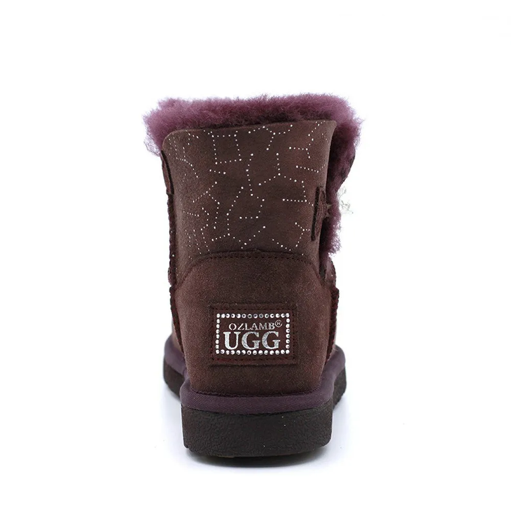 Starsky Crystal Short Ugg Boot - Wine Red