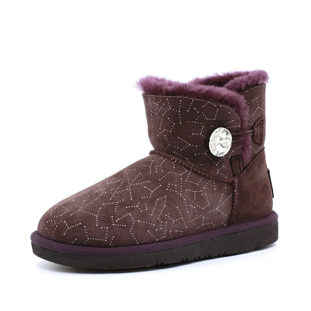 Starsky Crystal Short Ugg Boot - Wine Red