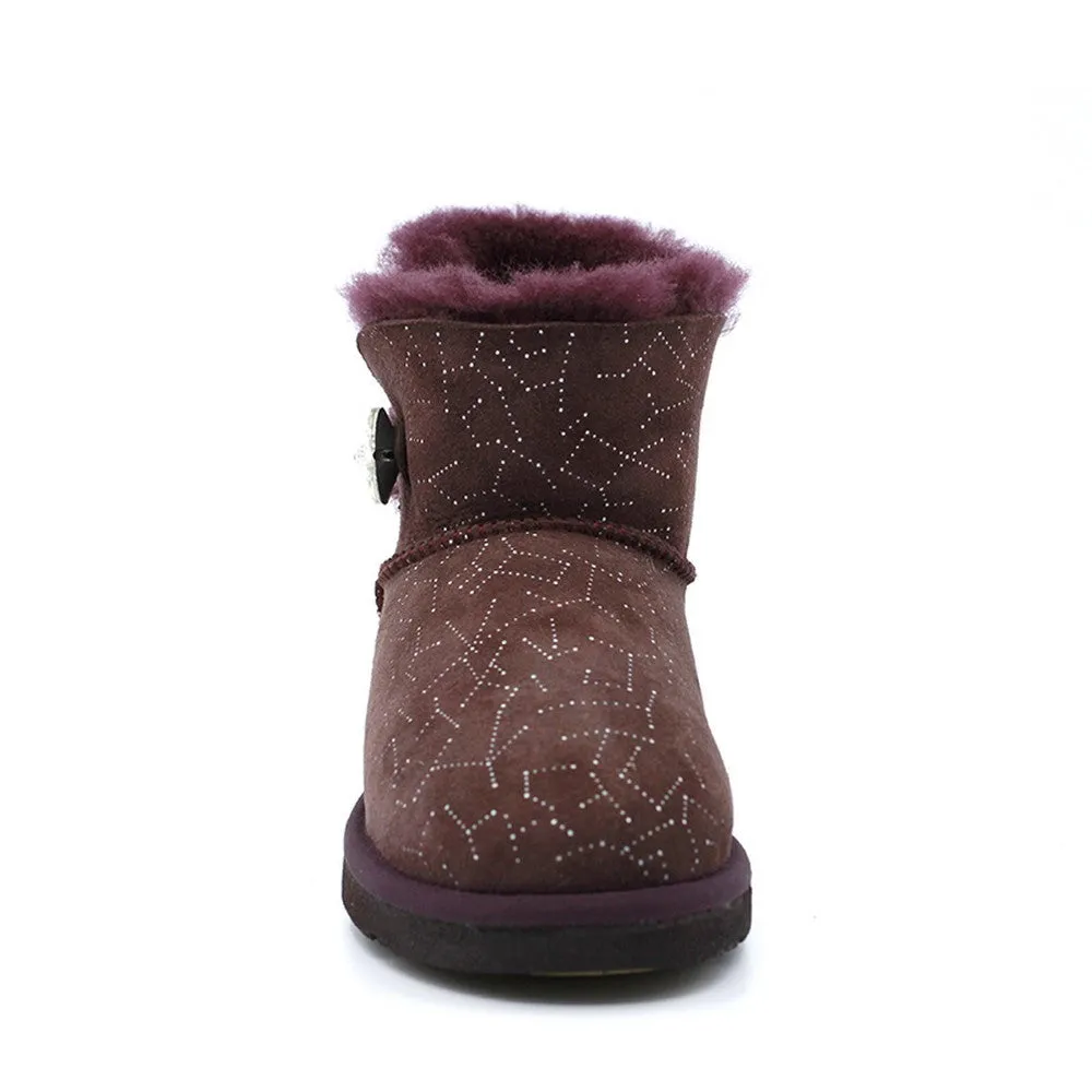 Starsky Crystal Short Ugg Boot - Wine Red