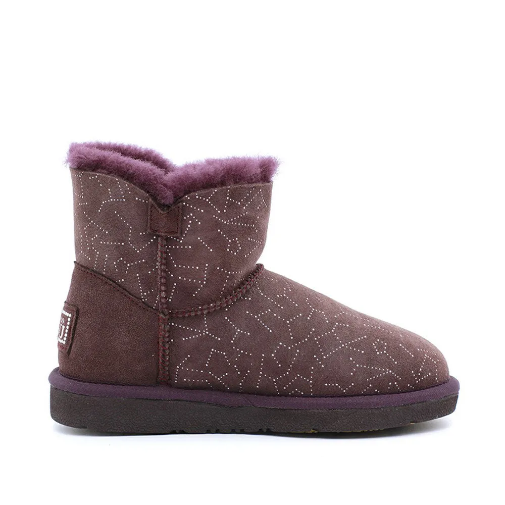 Starsky Crystal Short Ugg Boot - Wine Red