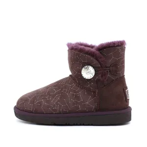 Starsky Crystal Short Ugg Boot - Wine Red