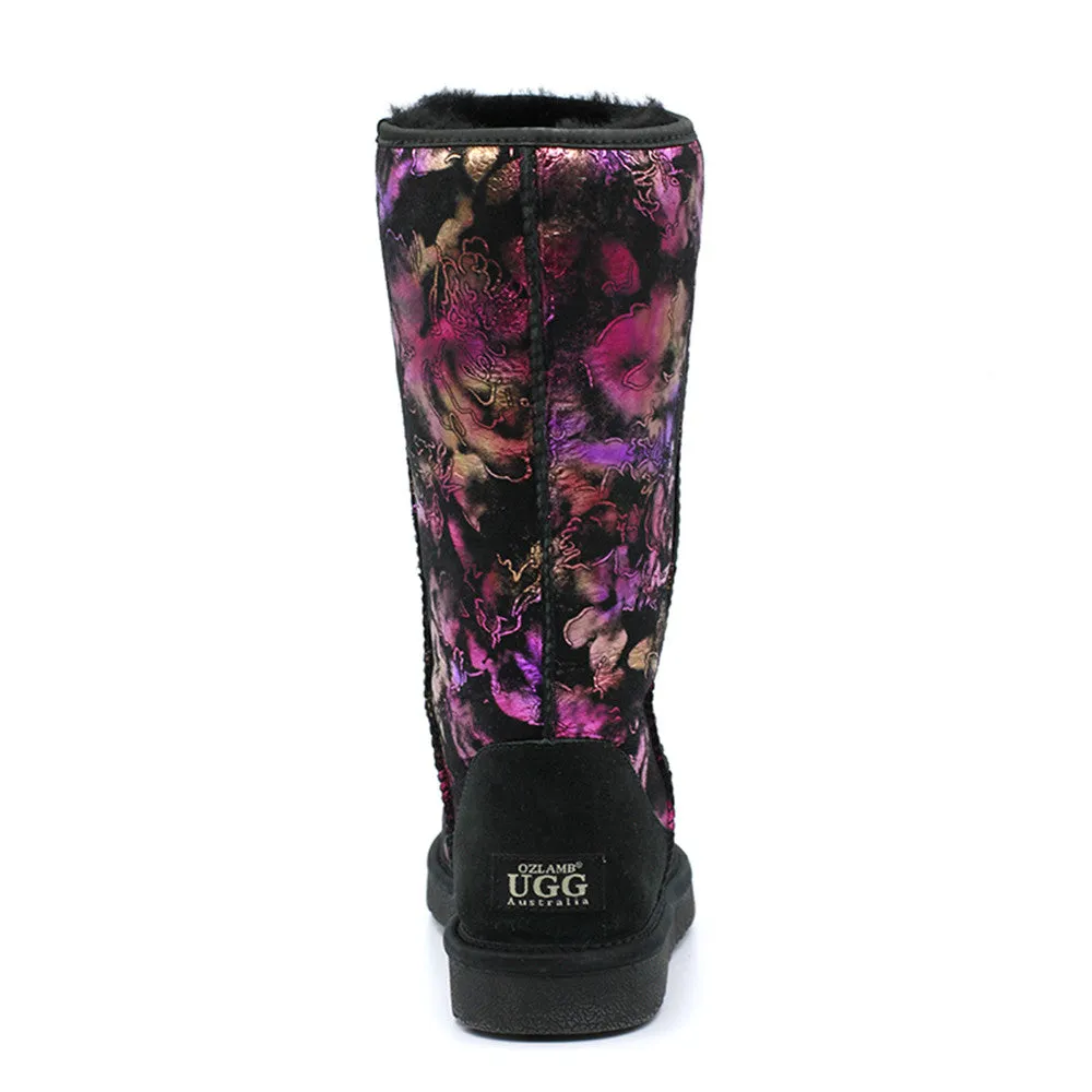 Wild Rose Tall Ugg Boot - Black
