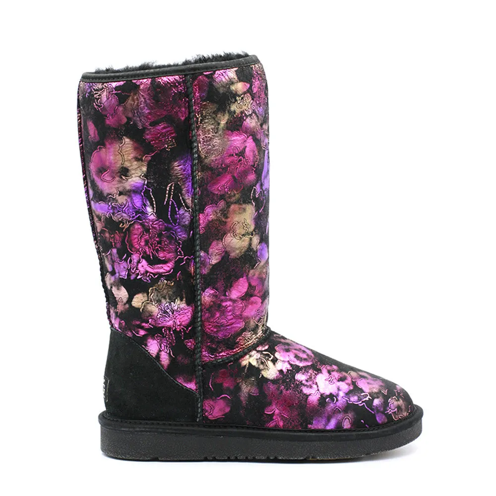 Wild Rose Tall Ugg Boot - Black