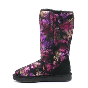 Wild Rose Tall Ugg Boot - Black